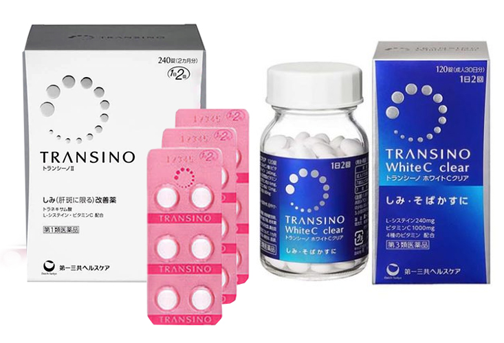 Viên uống Transino của Nhật Transino Whitening và White C Clear