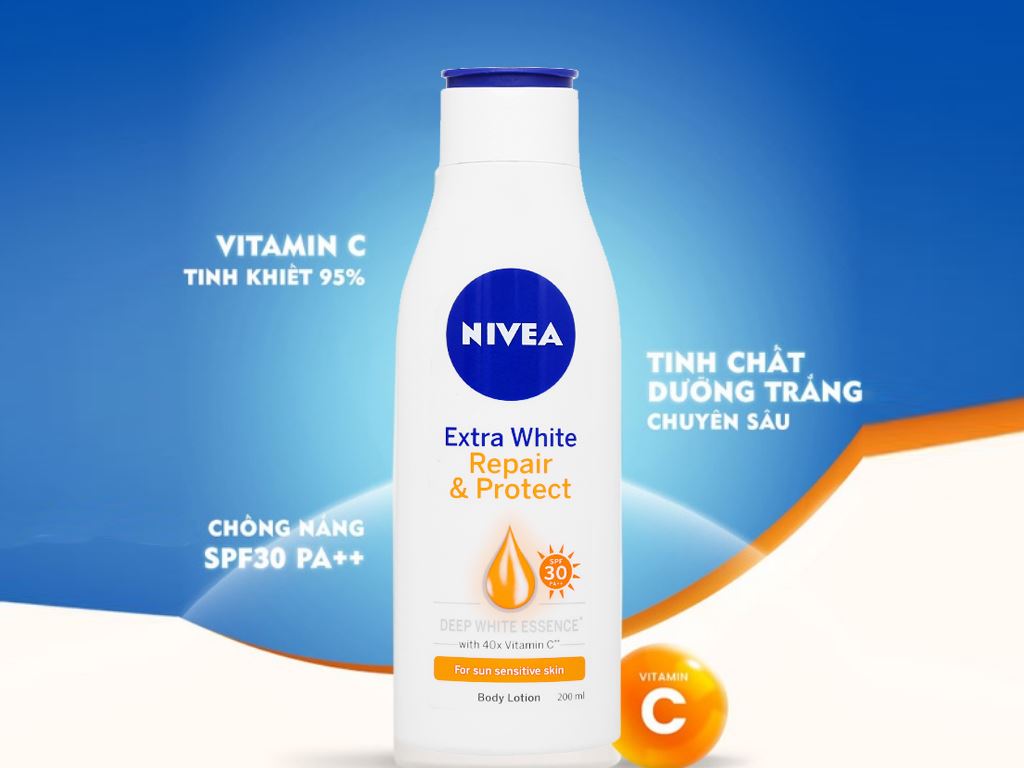 Sữa dưỡng thể chống nắng SPF 30 PA++ Nivea Extra White