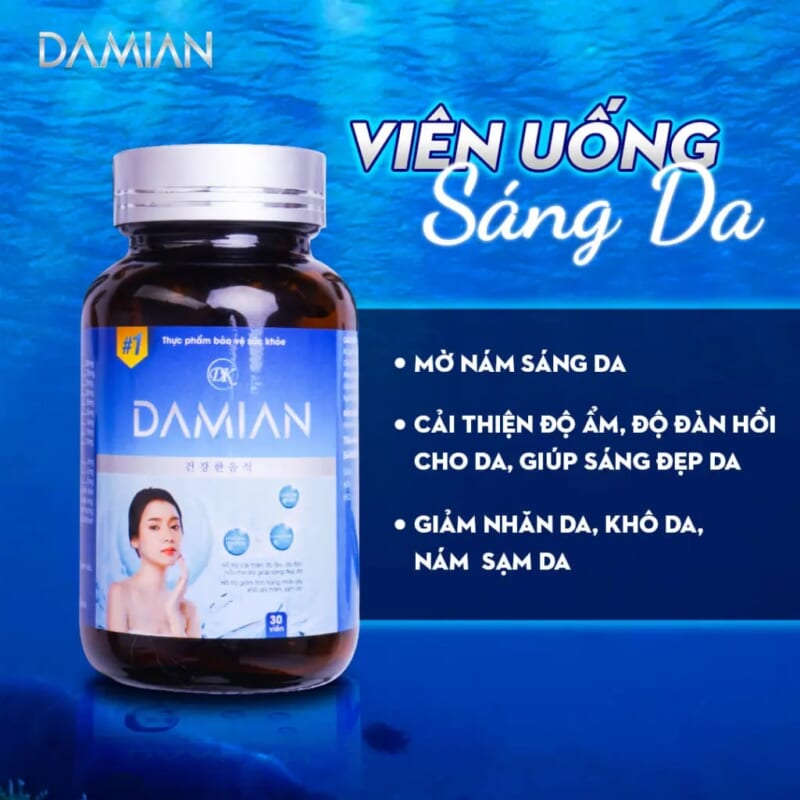 Trắng da hiệu quả với viên uống Damian