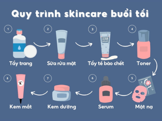 quy trình skin care ban đêm